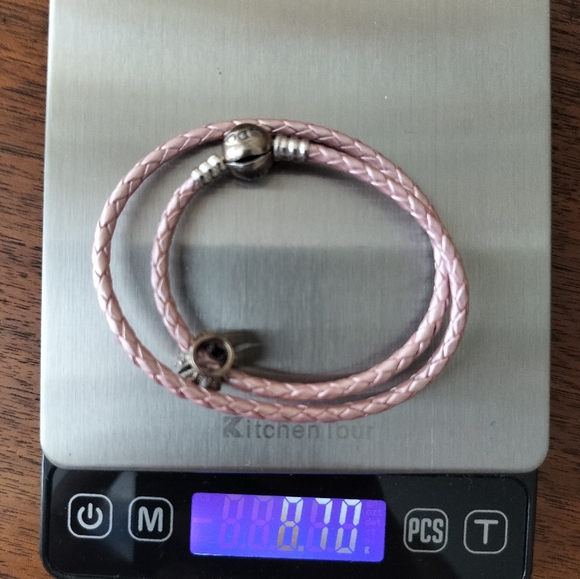 Pandora Leather Sterling Silver Claps Double Wrap Bracelet Women's - Picture 5 of 6